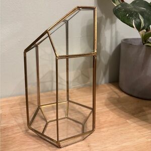 Hobby Lobby Geometric Glass Terrarium with Gold Frame